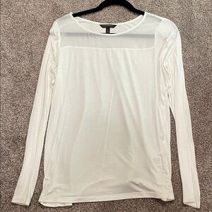 Banana Republic Cream Sheer Detail Blouse